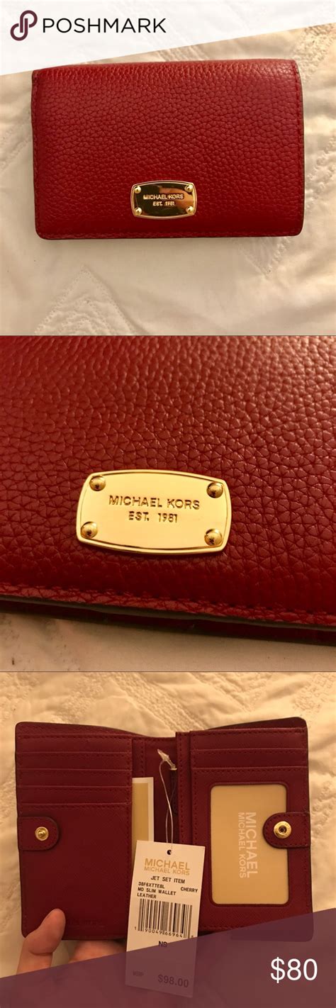 cherry red michael kors bag|michael kors bright red wallet.